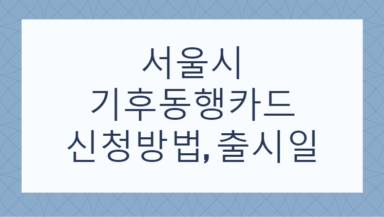 서울시 기후동행카드 신청방법, 출시일